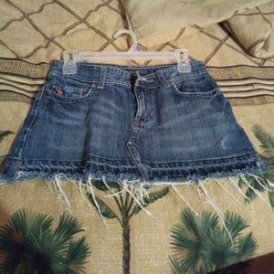 Abercrombie & Fitch distressed jean mini skirt